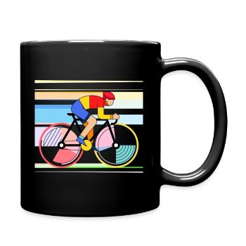 Colorful Cyclist Icon - Full Colour Mug - black - Right