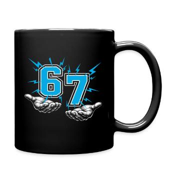 67 six seven - Tasse einfarbig - Schwarz - Rechts