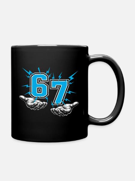 67 six seven - Tasse einfarbig - Schwarz