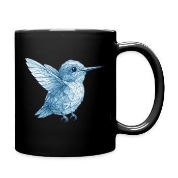 Geometric Blue Humming Bird - Full Colour Mug - black - Right
