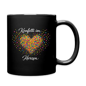 Confettis de musique rock de carnaval dans le cœur - Mug uni - noir - Droite