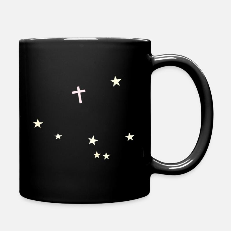 Kreuz im Sternenhimmel - Tasse einfarbig - Schwarz