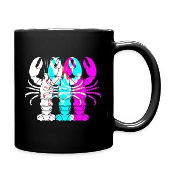 Homard épineux, fruits de mer, homard, homard - Mug uni - noir - Droite