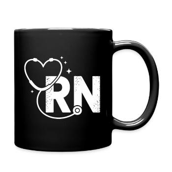 Herzloop RN logo with stars - Full Colour Mug - black - Right