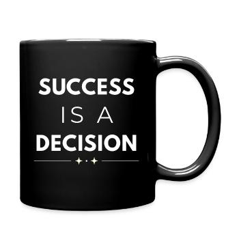 Success Is a Decision Minimal Motivational Quote - Full Colour Mug - black - Right