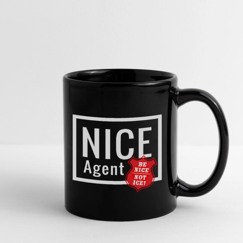 Logo d’agent NICE avec badge statement be nice Mug uni