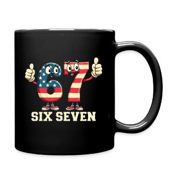 US Flag 67 Memes Six Seven - Mug uni - noir - Droite