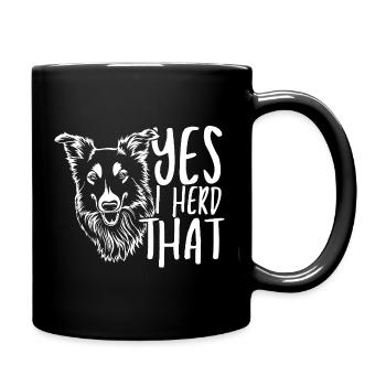 Wolf head with handwritten text - Full Colour Mug - black - Right