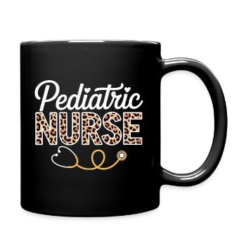 Pädiatrische Krankenschwester Leoparden - Tasse einfarbig - Schwarz - Rechts