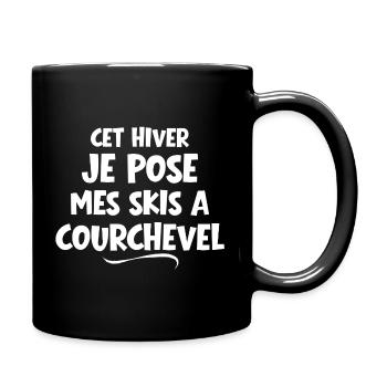 Domaine skiable, station de ski - Mug uni - noir - Droite