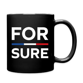 macron Ganz sicher - Tasse einfarbig - Schwarz - Rechts