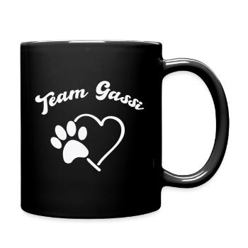 Team Gassi Herzpfote Logo - Tasse einfarbig - Schwarz - Rechts