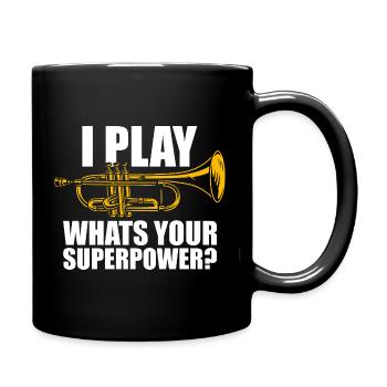 Je joue de la trompette - Mug uni - noir - Droite