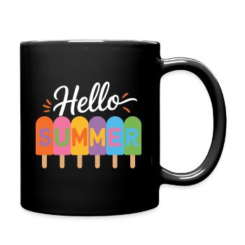 Hallo Sommer - Tasse einfarbig - Schwarz - Rechts