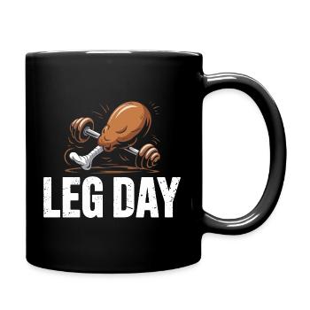 Leg Day Kraftduell - Tasse einfarbig - Schwarz - Rechts