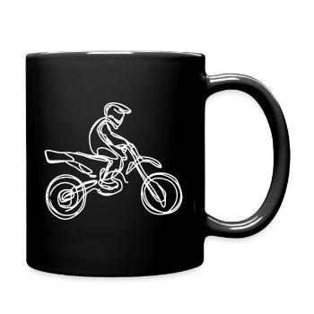 Motocross Rider Drawing - Full Colour Mug - black - Right