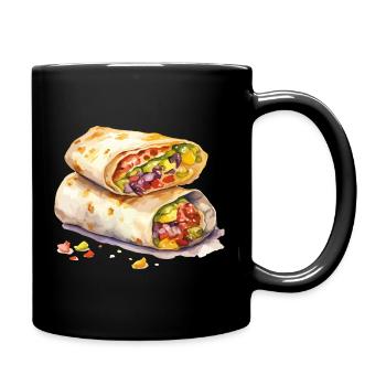 Wrap Burrito Illustration - Full Colour Mug - black - Right