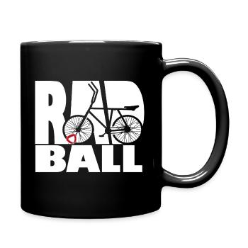 Radball, Cycleball, Hallenradsport - Tasse einfarbig - Schwarz - Rechts