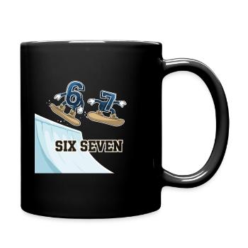67 Six Seven Meme Snowboarding Funny - Full Colour Mug - black - Right