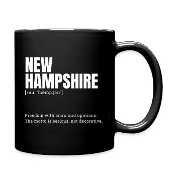 New Hampshire Snow Text - Full Colour Mug - black - Right