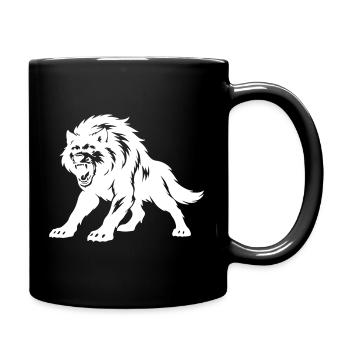 Wolf Silhouette - Tasse einfarbig - Schwarz - Rechts