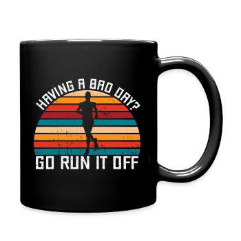 Running Having A Bad Day Marathon Runner - Tasse einfarbig - Schwarz - Rechts