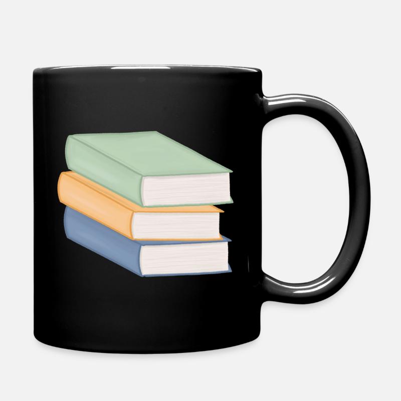 Pile de livres aux couleurs pastel - Mug uni - noir
