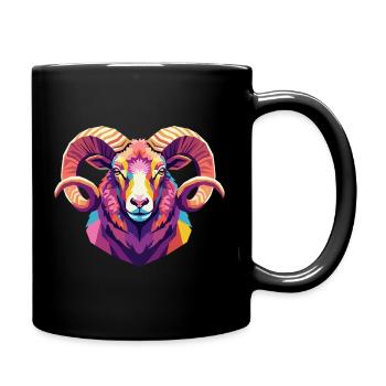 Sheep Head Funny Gift Farm Animal - Full Colour Mug - black - Right