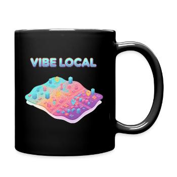 Vibe Local Glassmorphism 3D Map Art - Full Colour Mug - black - Right