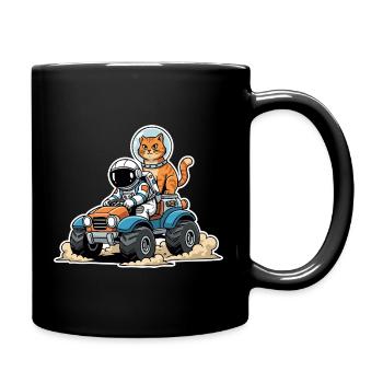 Red Cat Astronaut Quad Lunar Space - Tasse einfarbig - Schwarz - Rechts