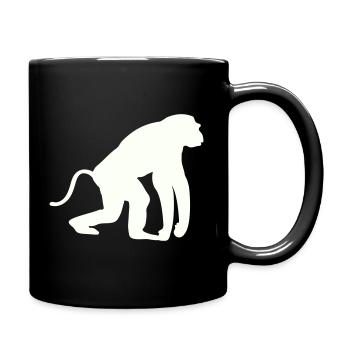Affe Silhouette - Tasse einfarbig - Schwarz - Rechts