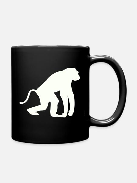 Affe Silhouette - Tasse einfarbig - Schwarz