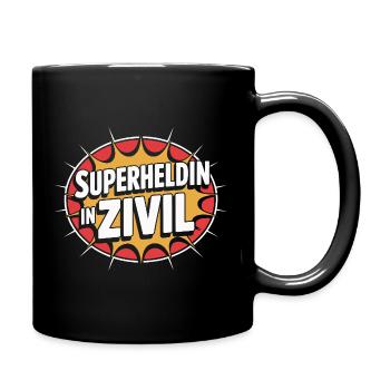 Super-héroïne en costume de super-héros civil - Mug uni - noir - Droite