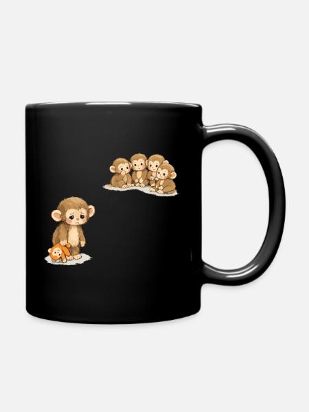 Baby Monkey Punch - Viral Sad Monkey - Tasse einfarbig - Schwarz