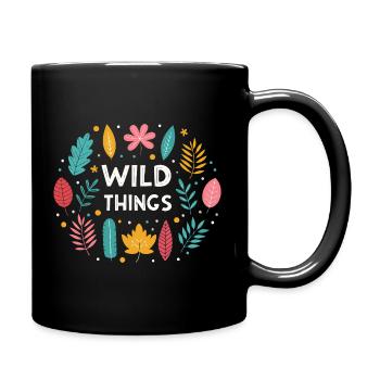 Wild Things Blumenmuster - Tasse einfarbig - Schwarz - Rechts