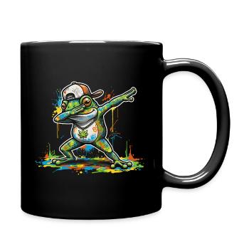 Funny Frog Dab Dance Graffiti Motif - Full Colour Mug - black - Right