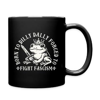 Funny Antifa Frog Design Born To Dilly Dally - Full Colour Mug - black - Right
