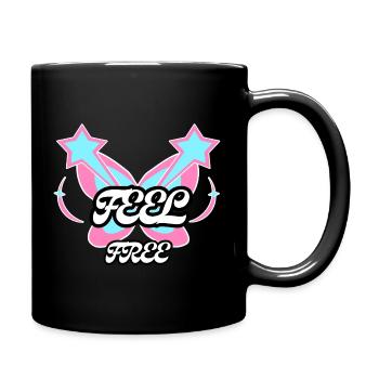 Feel Free Butterfly Emblem - Full Colour Mug - black - Right