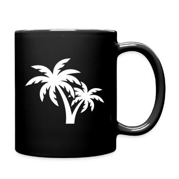 Palm Tree Symbol Beach - Full Colour Mug - black - Right