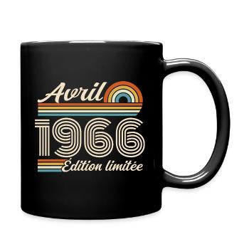  Avril 1966 anniversaire rétro 1966 April 1966 - Mug uni - noir - Droite