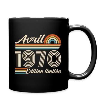  Avril 1970 anniversaire rétro 1970 April 1970 - Mug uni - noir - Droite