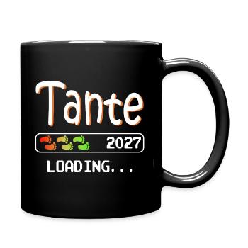 Werdende Tante 2027 loading ich werde Tante - Tasse einfarbig - Schwarz - Rechts