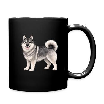 Friendly Norsk Elghund - Full Colour Mug - black - Right