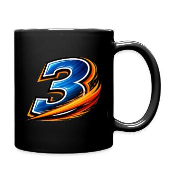 Nummer 3 Fußball Shirt Abwehr Spieler Team - Tasse einfarbig - Schwarz - Rechts