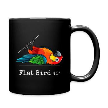 Flat Bird à 40 degrés - Mug uni - noir - Droite