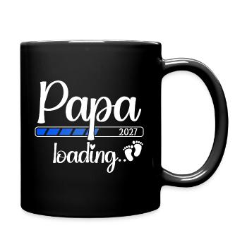 Papa 2027 Loading Werdender Papa 2027 - Tasse einfarbig - Schwarz - Rechts
