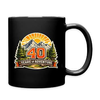40 Jahre Abenteuer Logo - Tasse einfarbig - Schwarz - Rechts