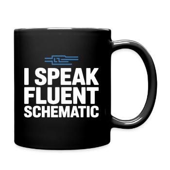 Je parle couramment la technologie des schémas circuités - Mug uni - noir - Droite