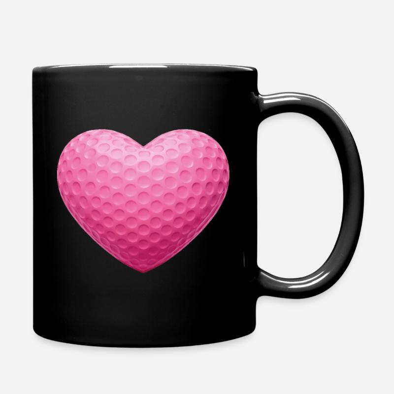 Pink Heart Golfball-Textur - Tasse einfarbig - Schwarz