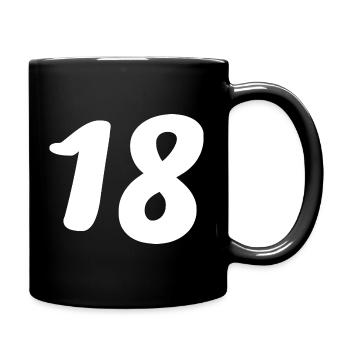 18. 18 YEARS OLD. 18th ANNIVERSARY. 18 BIRTHDAY. - Full Colour Mug - black - Right